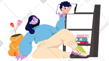 Un homme et une femme discutent via un appel vidéo PNG, SVG