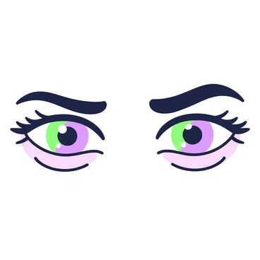 A close-up of a pair of expressive eyes is centered in the image. The eyes are finely detailed, showcasing various shades and reflections that emphasize their intensity. Above the eyes, there are prominent eyebrows that are arched and well-defined, adding to the expressiveness of the gaze. The positioning of the eyebrows enhances the emotions conveyed through the eyes. The surrounding area is shaded to highlight the features, creating a dramatic focus on this facial expression. The overall structure of the face is subtly suggested, emphasizing the importance of the eyes and eyebrows in conveying emotion.