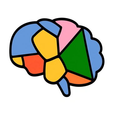 A brain composed of geometric shapes like triangles and hexagons