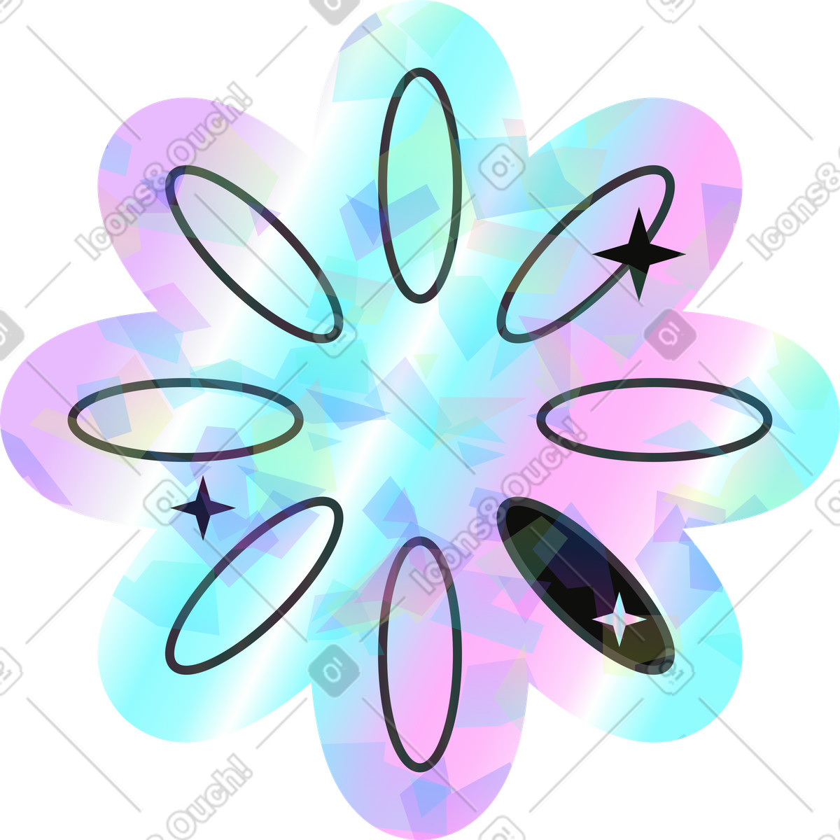Ilustración Cargando spinner en estilo Holostickers a descargar en PNG y SVG