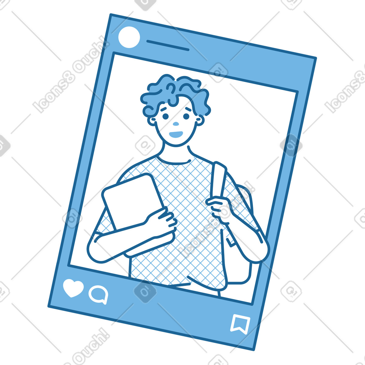 Il post di guy sui social media illustrazione in stile Natty scarica in PNG, SVG