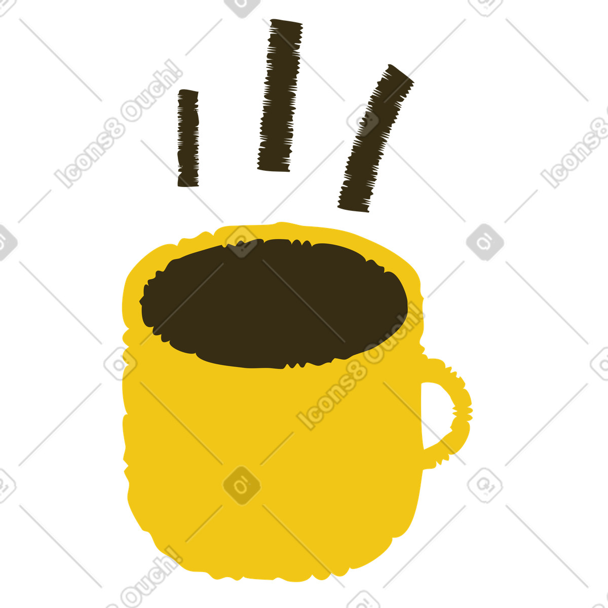Caffè illustrazione in stile Bermuda scarica in PNG, SVG