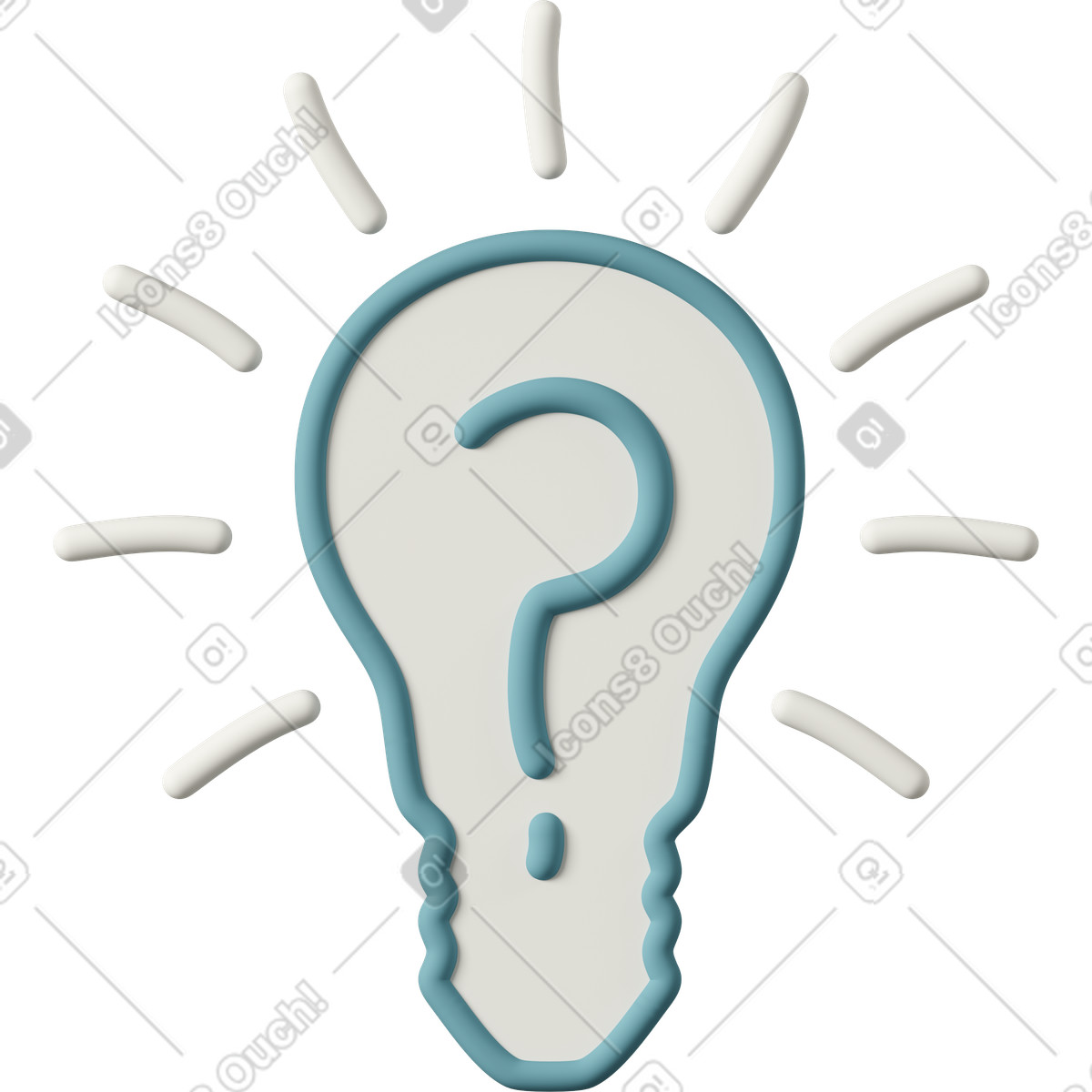 Иллюстрация Lightbulb with question mark в стиле 3D Casual life — скачать в форматах PNG, SVG