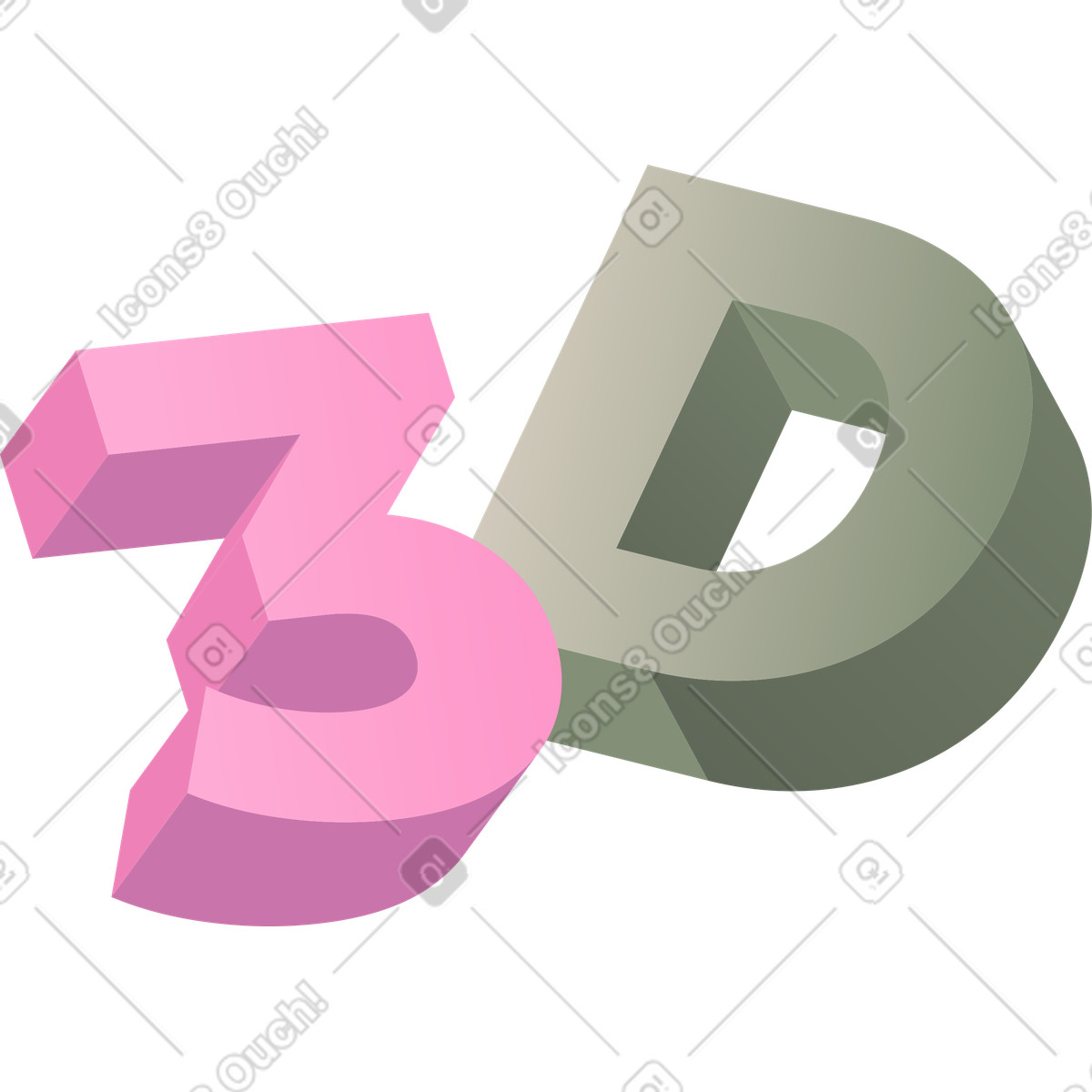 Illustration Lettrage de texte 3d dans le style Coworking à télécharger aux formats PNG, SVG