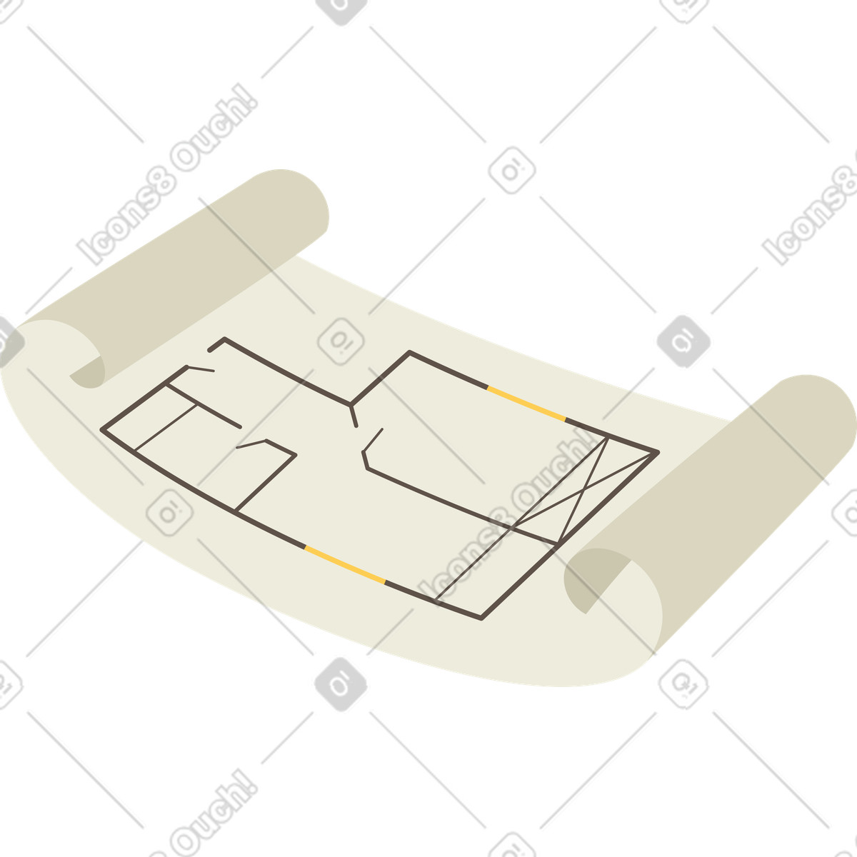 Apartment plan illustration in Social style download in PNG, SVG