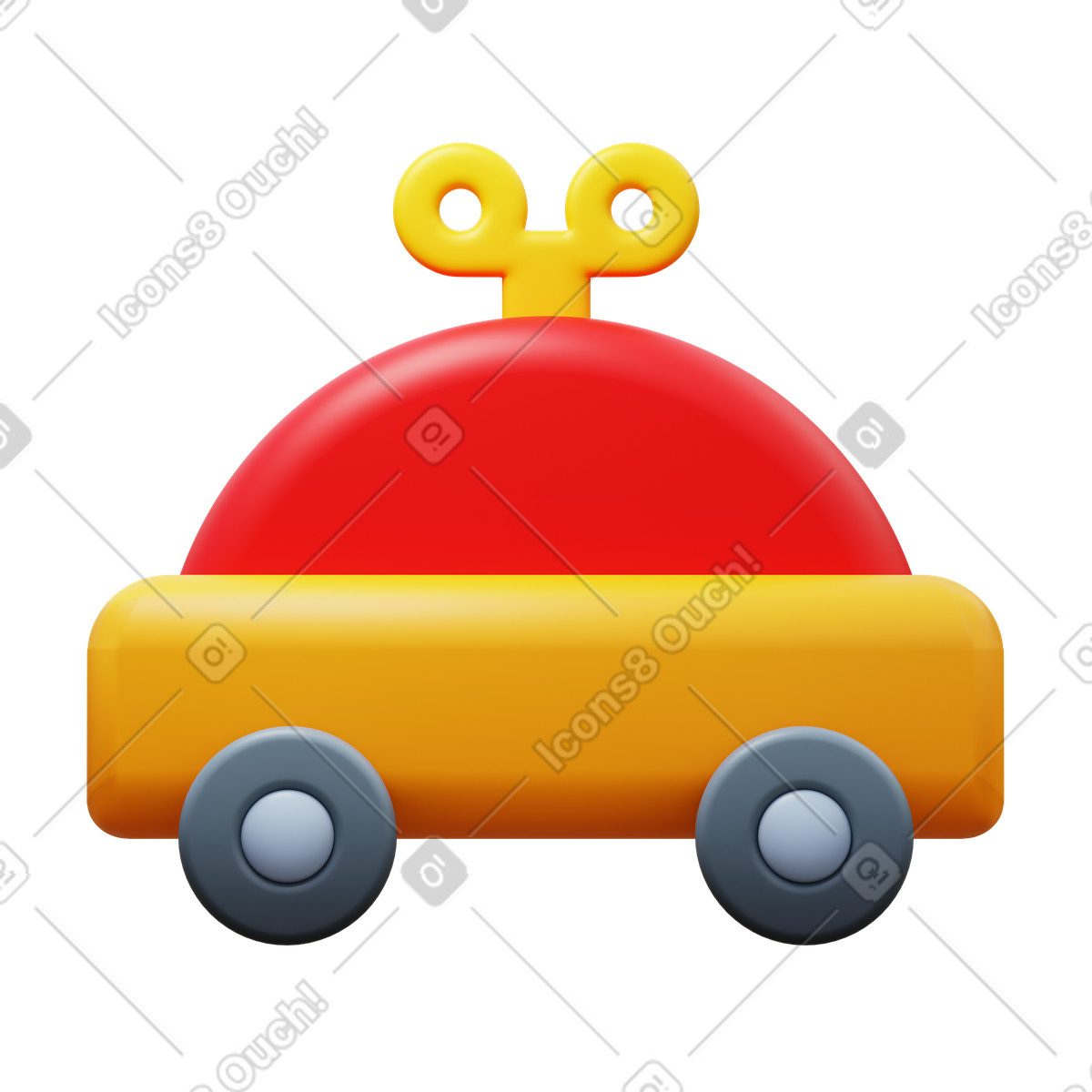 3D Fluency 스타일의 Toy car 일러스트레이션 PNG, SVG 다운로드