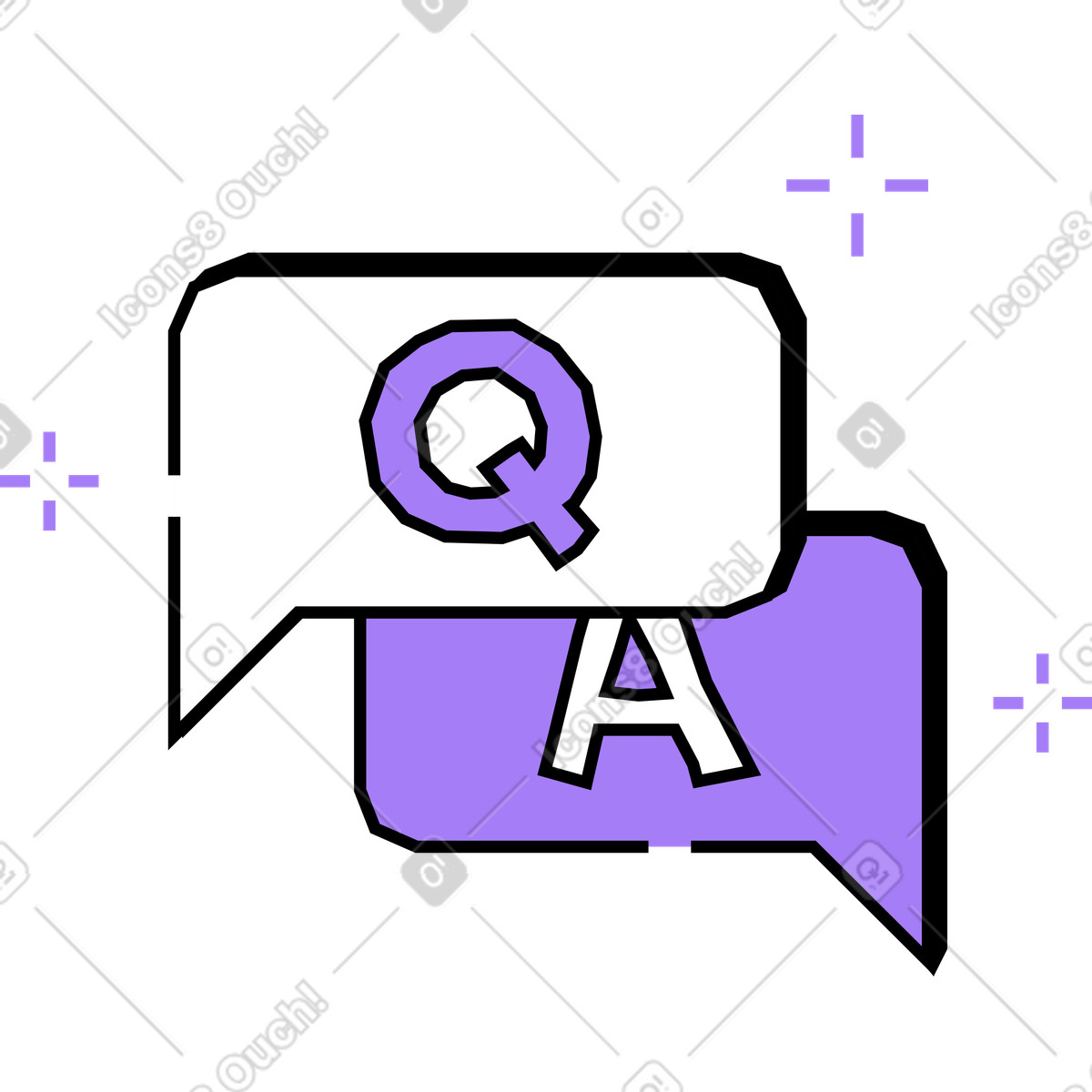 Ilustração de Perguntas frequentes em no estilo Amethyst para baixar em PNG, SVG