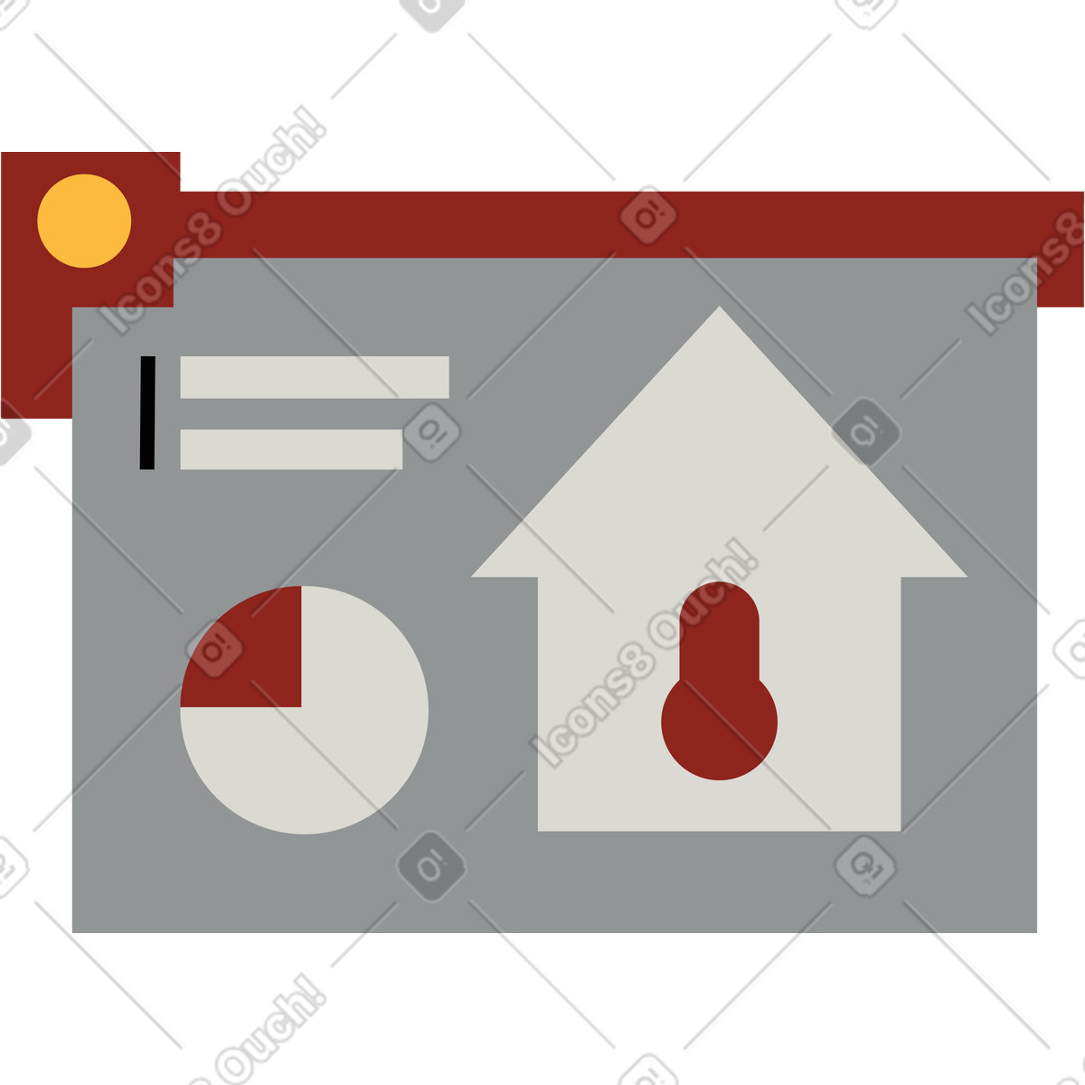 Interfaccia home illustrazione in stile Burgundy scarica in PNG, SVG