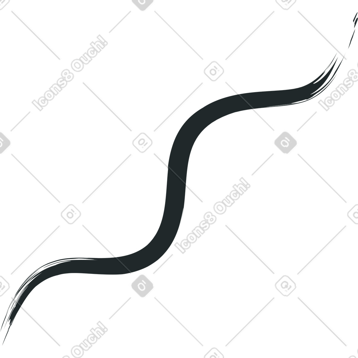 Black wave stroke illustration in Grain style download in PNG, SVG