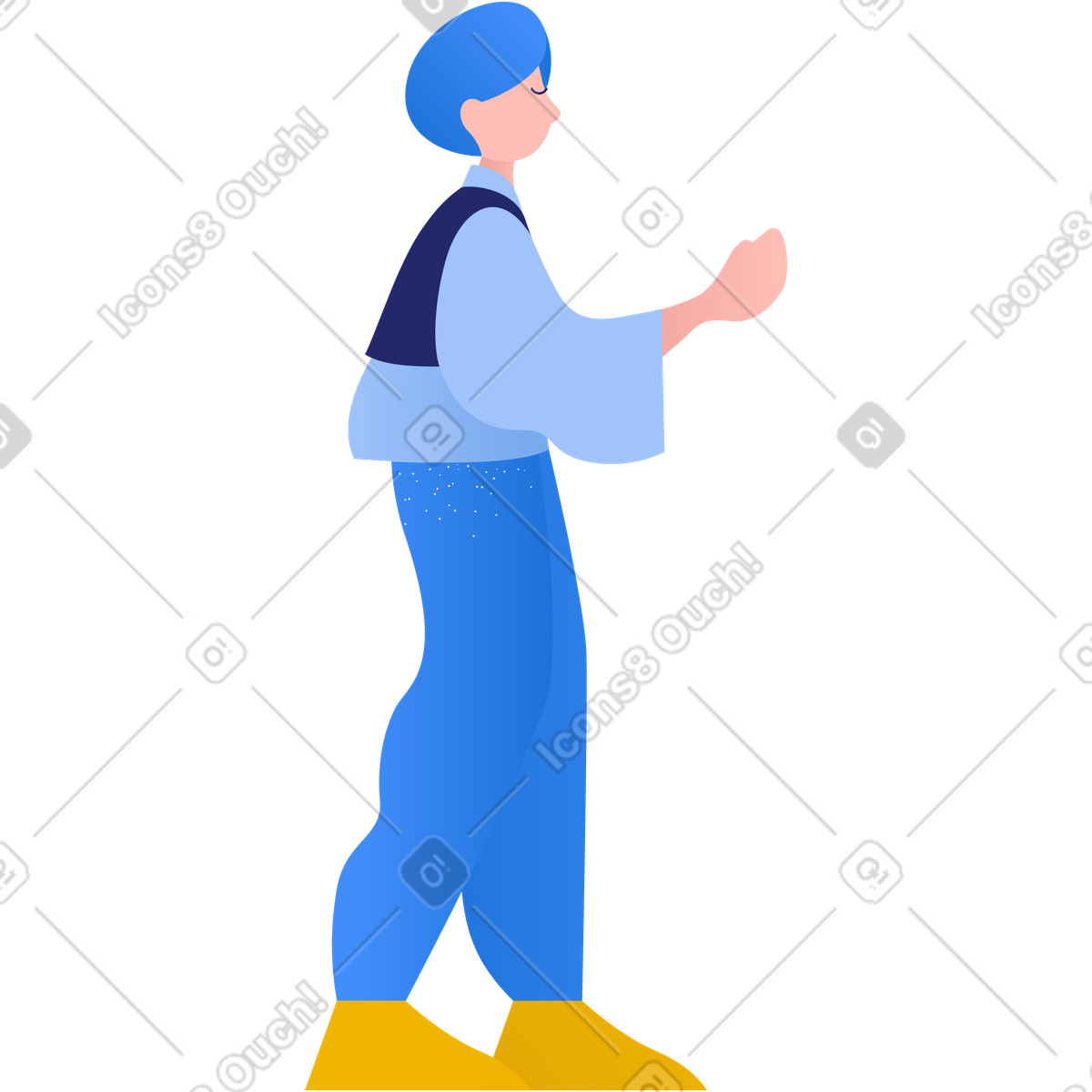 Indian man illustration in Clip style download in PNG, SVG