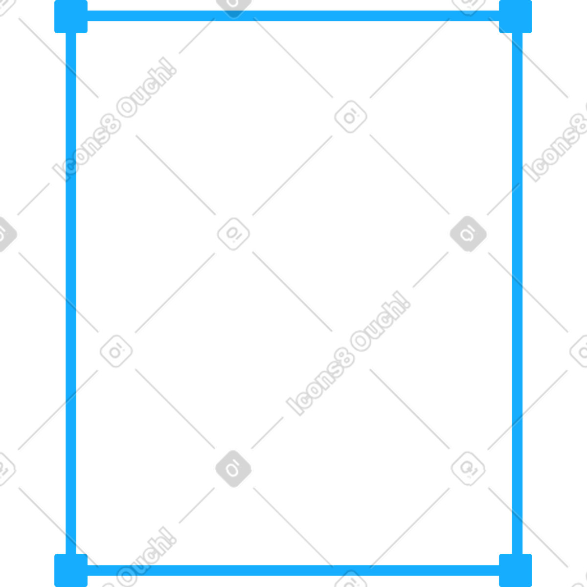 Contorno rettangolo blu illustrazione in stile Transistor scarica in PNG, SVG