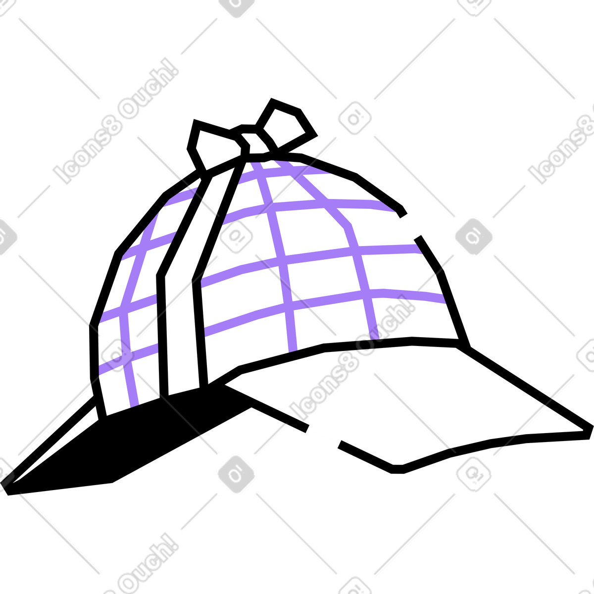 Ilustración Sombrero de detective en estilo Amethyst a descargar en PNG y SVG