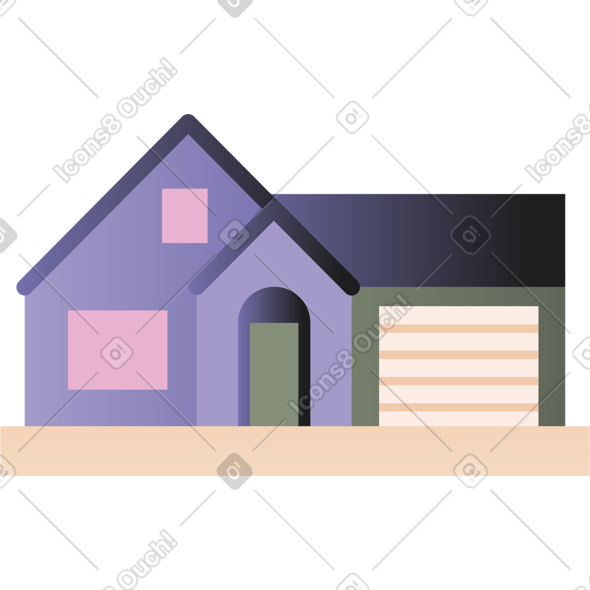 House icon illustration in Coworking style download in PNG, SVG