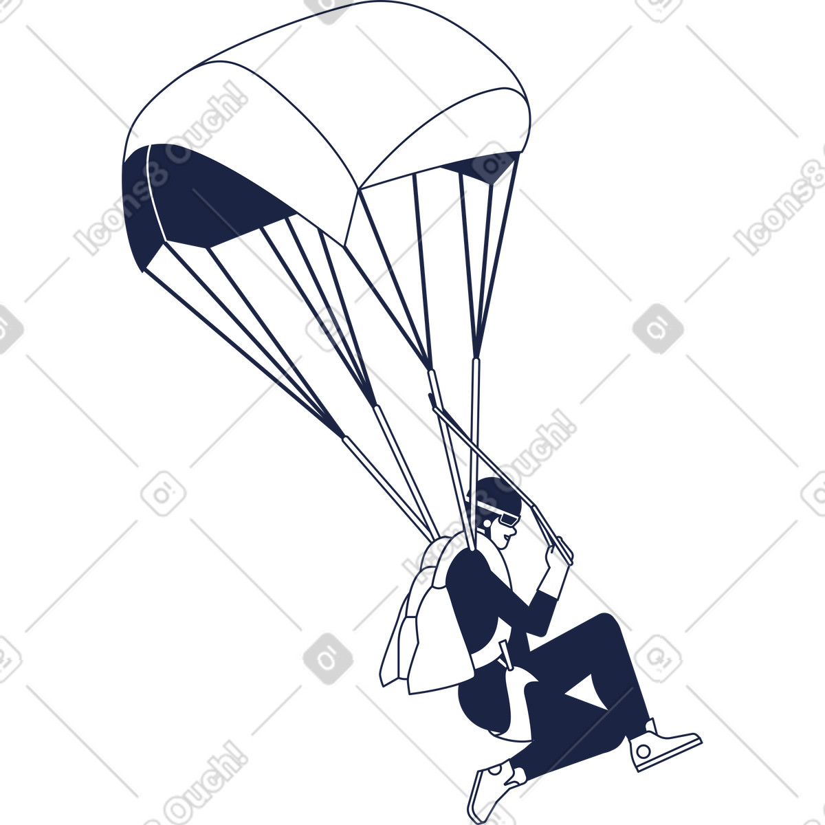 Анимированная иллюстрация Parachutist line в стиле Urban — скачать в форматах GIF, Lottie (JSON), AE