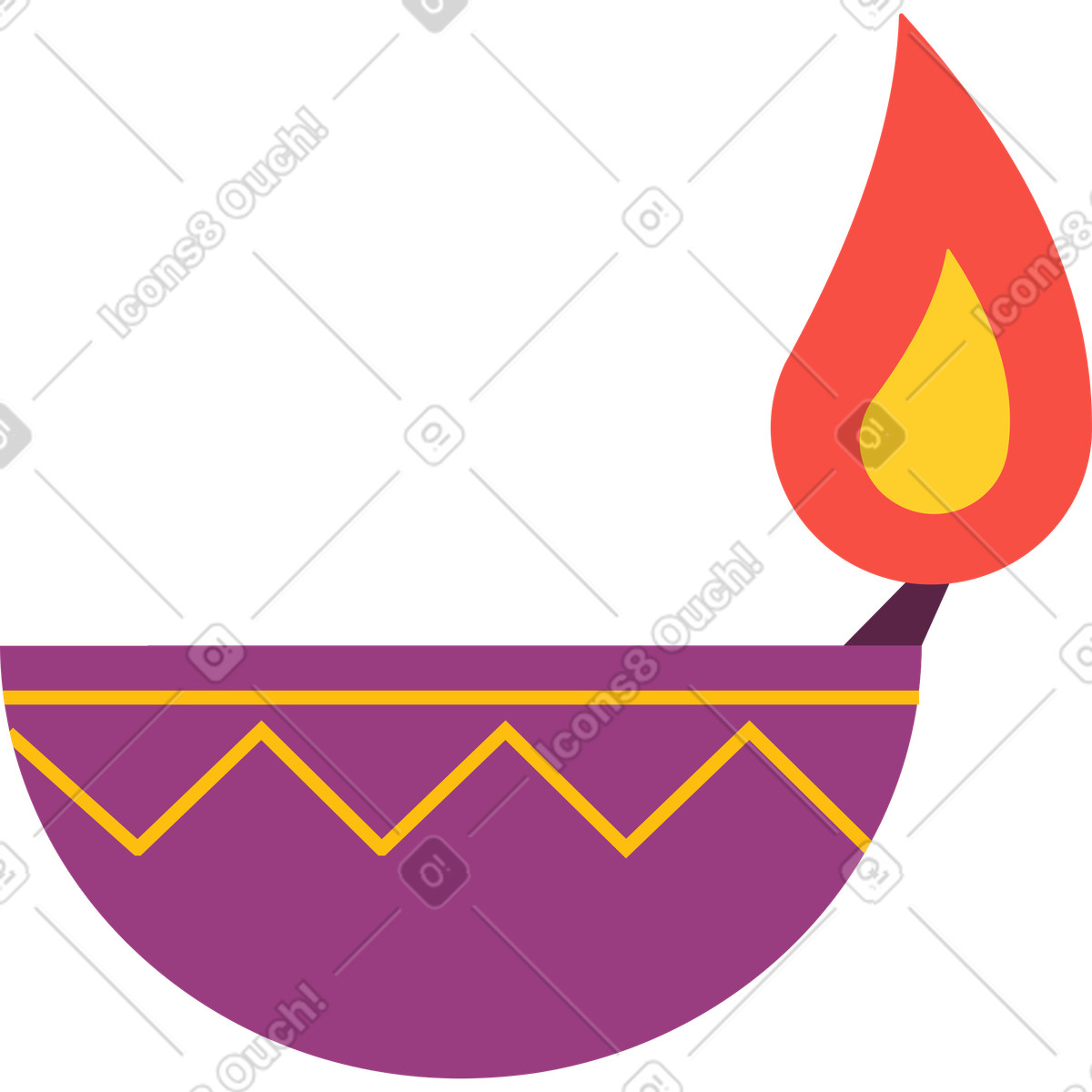 Indian red candle in a bowl illustration Sammy style download PNG, SVG