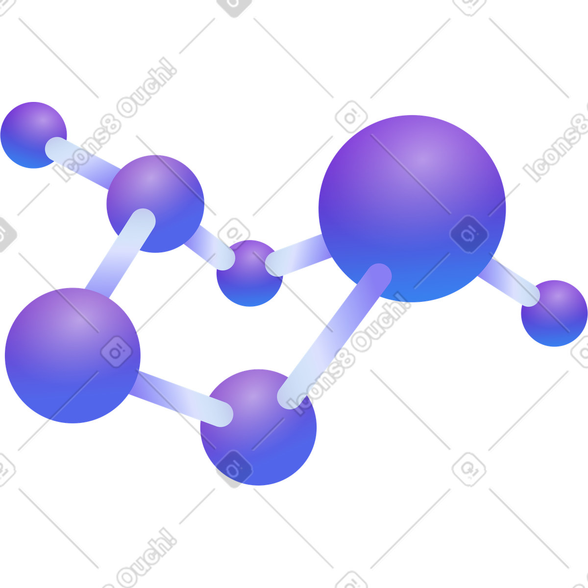 Molecular structure illustration in PNG, SVG