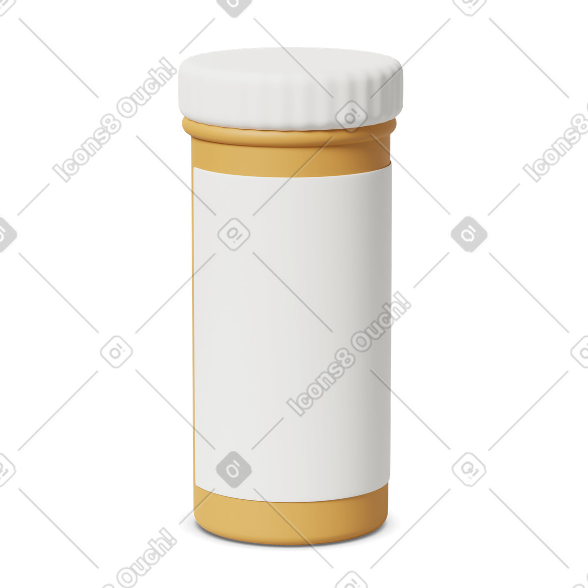 Yellow pill bottle illustration in 3D Casual life style download in PNG, SVG
