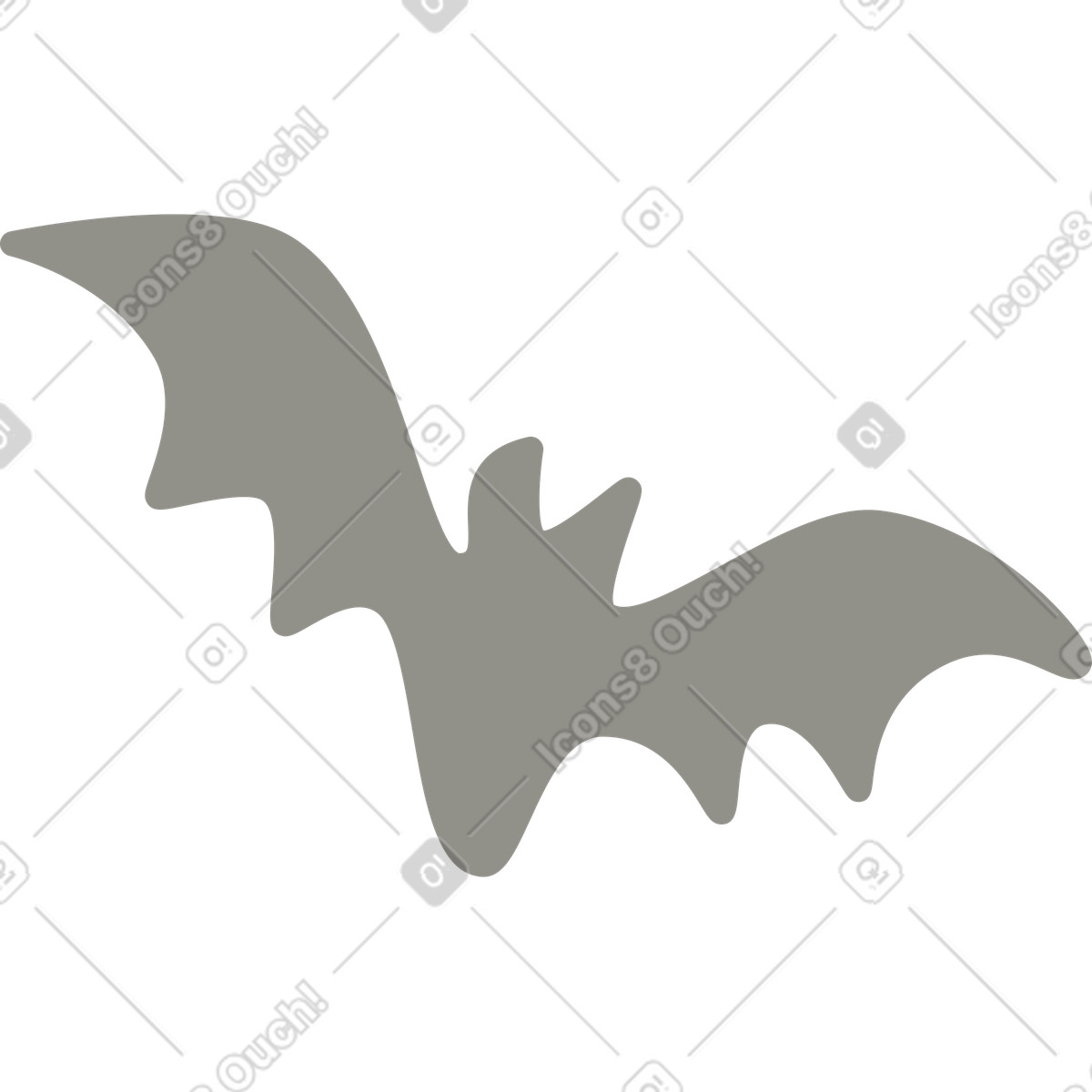 Ilustración Murciélago gris en estilo Plain a descargar en PNG y SVG
