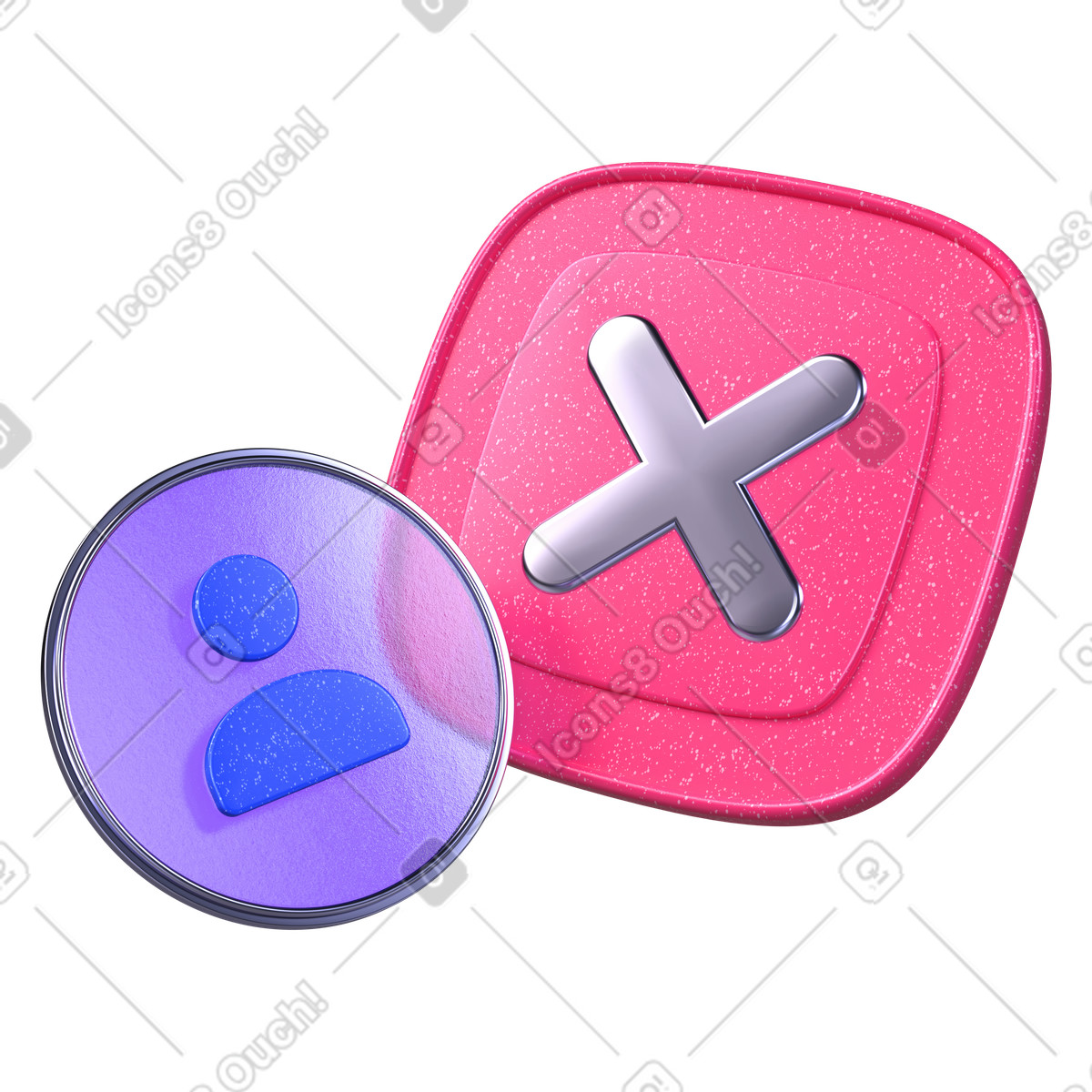 Segni di croce e utente illustrazione in stile 3D Boost scarica in PNG, SVG