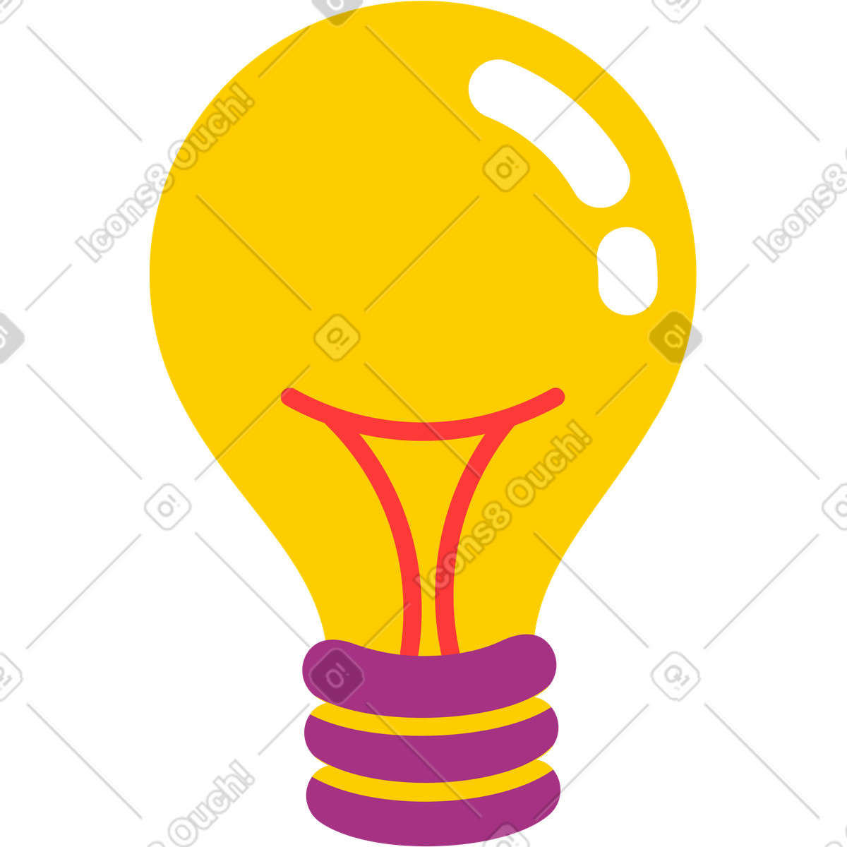 Ilustração de Lâmpada amarela em no estilo Sammy para baixar em PNG, SVG