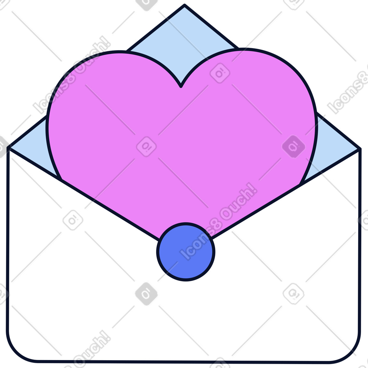 下载 Flexy 风格的 爱心信封 插画，支持 PNG、SVG 格式