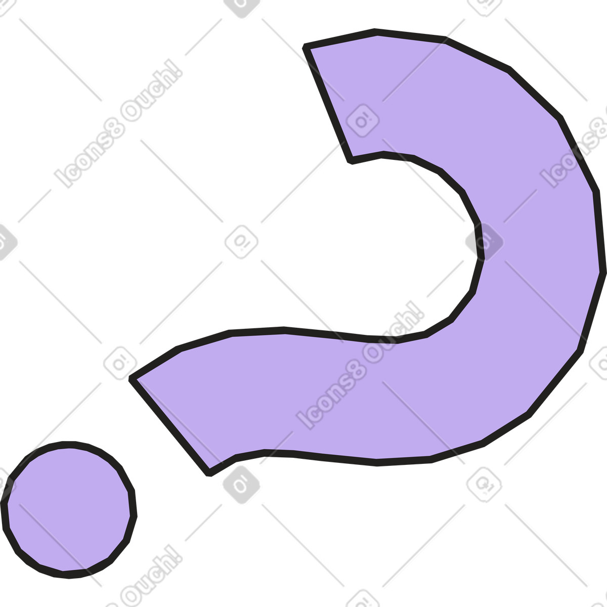 Slanted question mark illustration in Dazzle style download in PNG, SVG