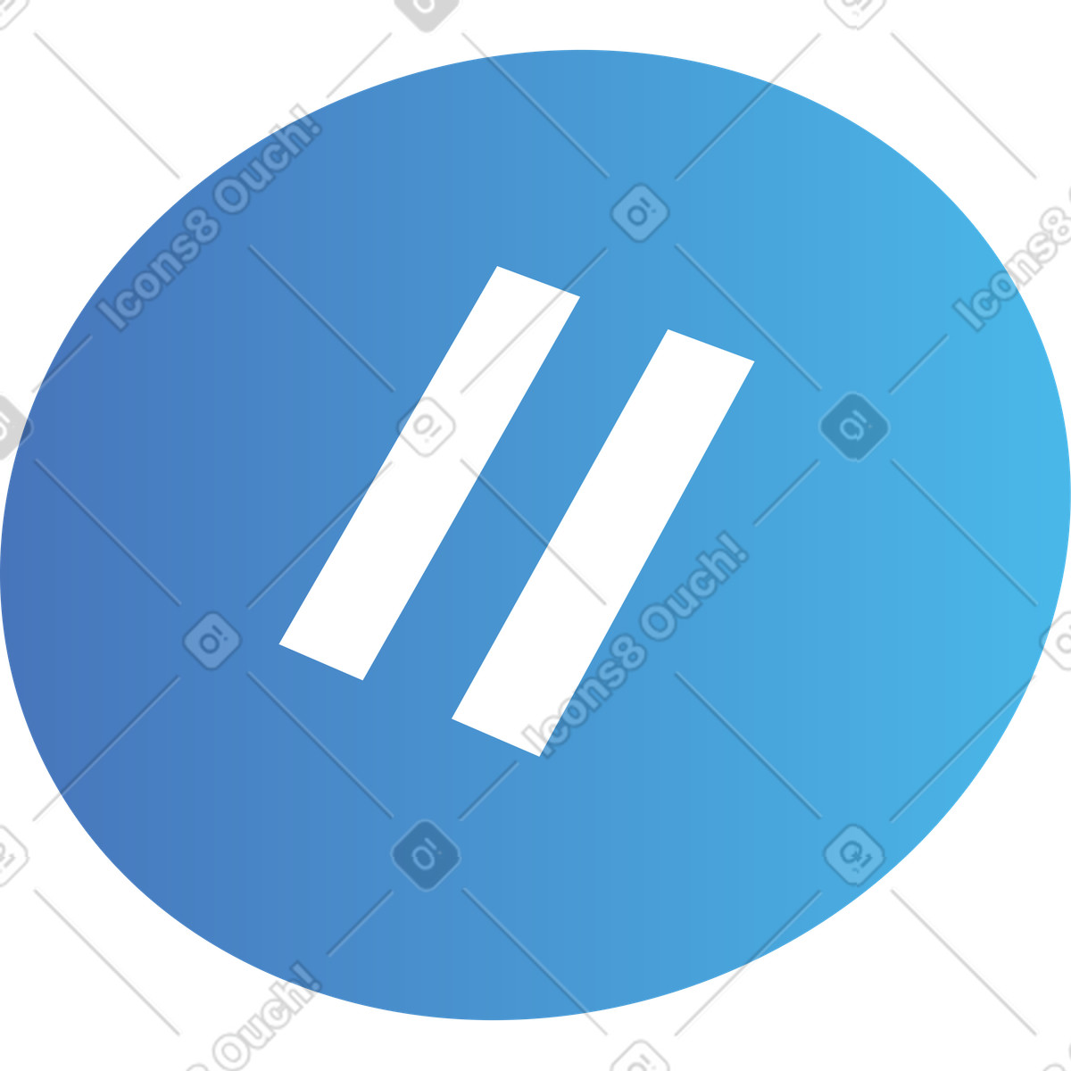 Pause icon illustration in Quantum style download in PNG, SVG