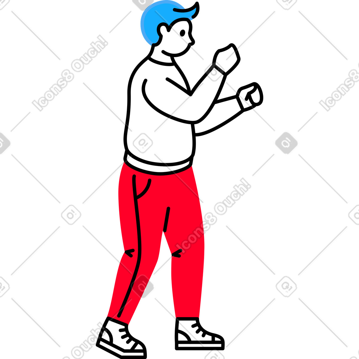 Illustration Homme dans le style Transistor à télécharger aux formats PNG, SVG