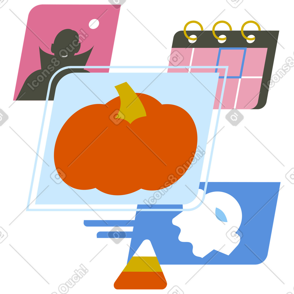 Ilustração de Planejamento campanha produtos sazonais, exibição com tema feriados, promoção direcionada base em eventos no estilo Vector para baixar PNG, SVG