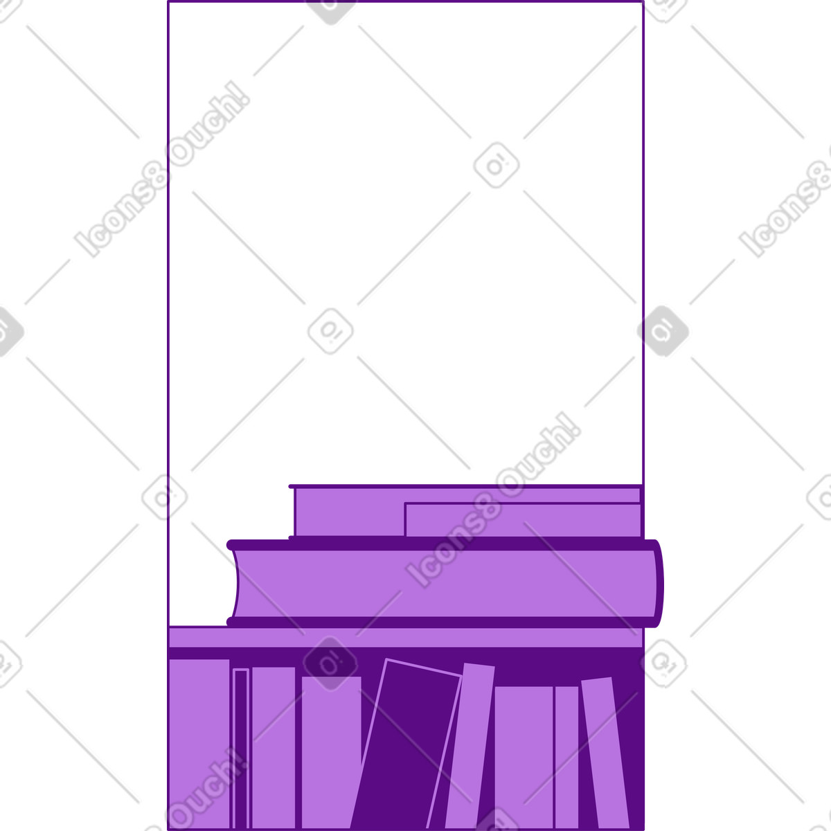 Ilustración Marco con libros en estilo Storyline a descargar en PNG y SVG