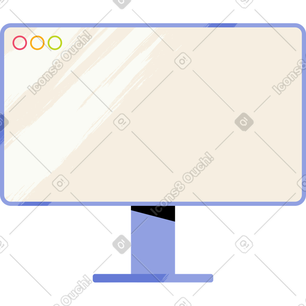 Computer monitor illustration in Juicy style download in PNG, SVG