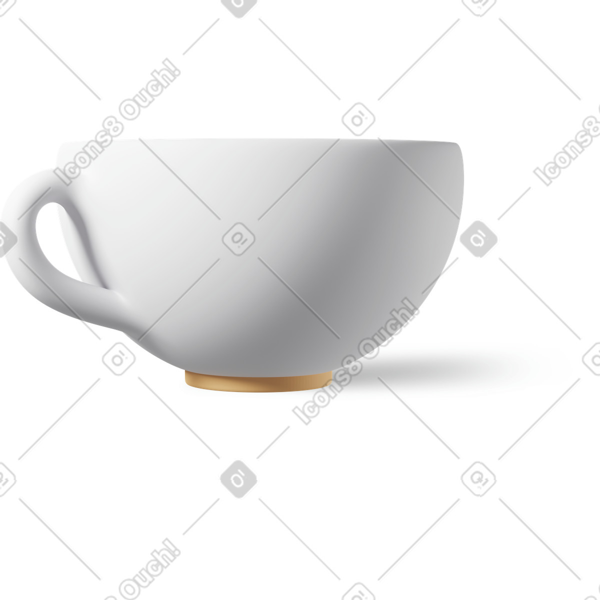 3D Casual life 스타일의 White cup 일러스트레이션 PNG, SVG 다운로드