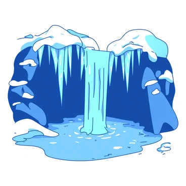 A stunning frozen waterfall with intricate ice formations