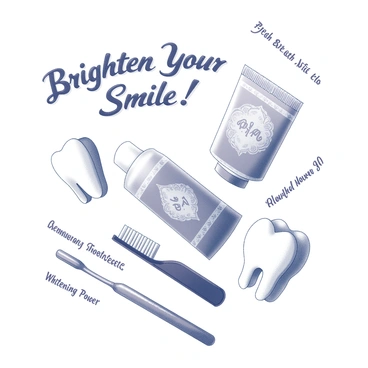 A vintage-style advertisement for toothpaste with bright colors and bold text