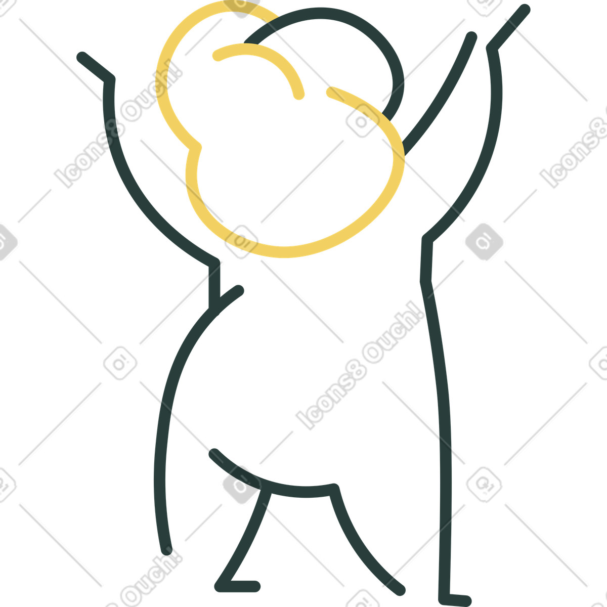 Ilustración Manos del bebé arriba en estilo Macaroni a descargar en PNG y SVG