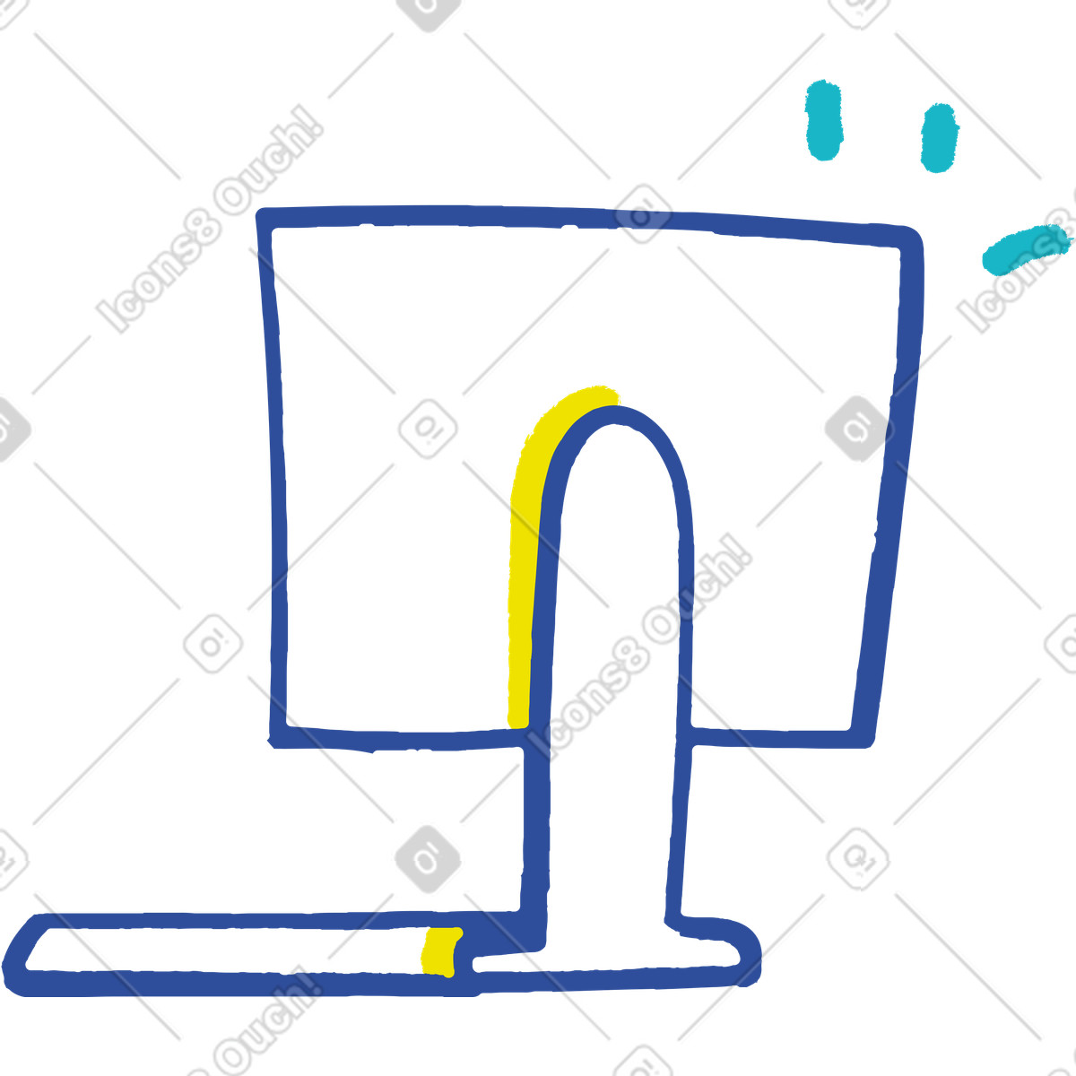 Pc-Illustration im Lime-Stil als Download in PNG, SVG
