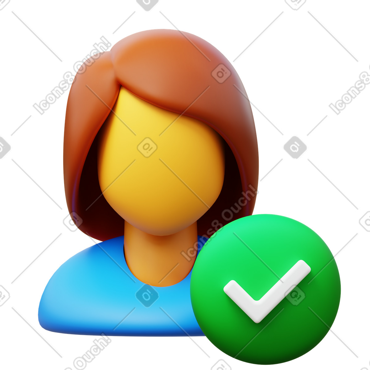 Confirm-Illustration im 3D Fluency-Stil als Download in PNG, SVG