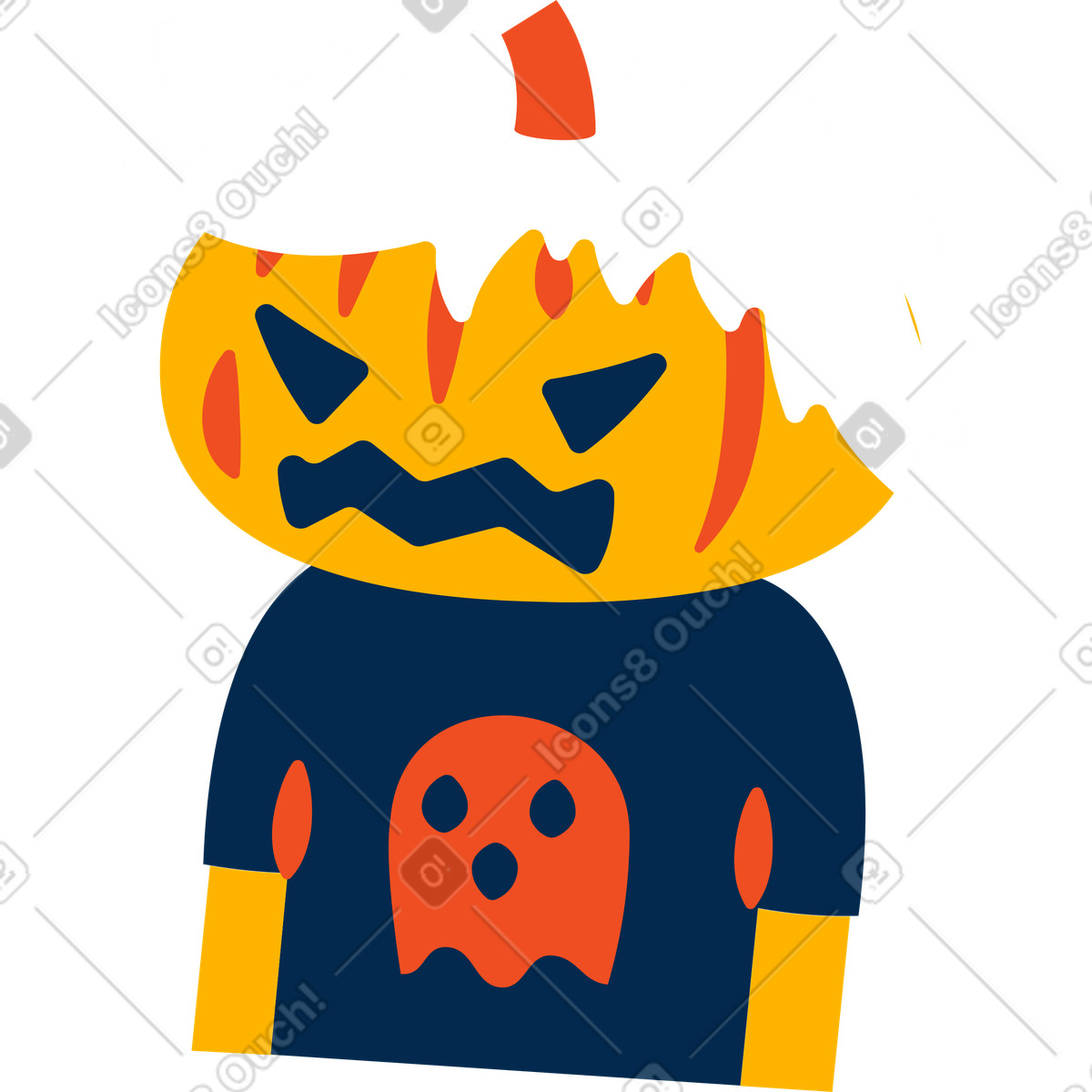 Ilustración Niño calabaza en estilo Flame a descargar en PNG y SVG