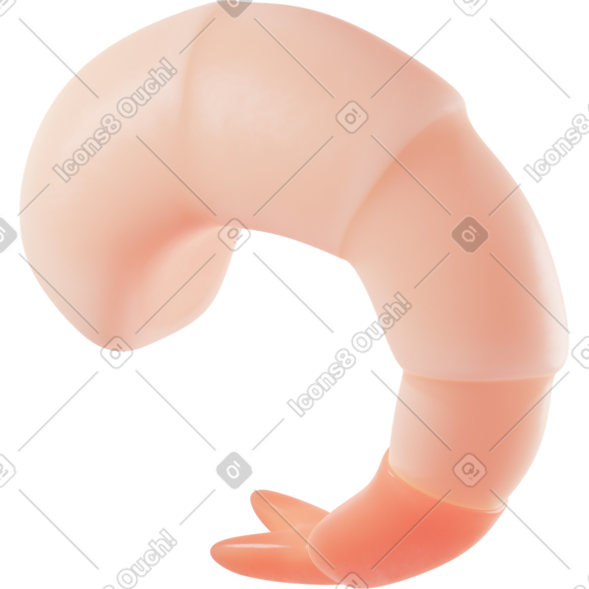 Shrimp illustration in 3D Business style download in PNG, SVG