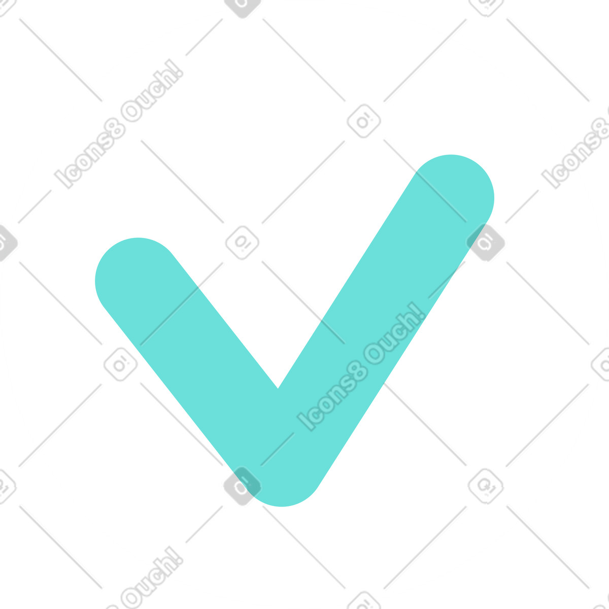 White circle with green check mark illustration in Sammy style download in PNG, SVG