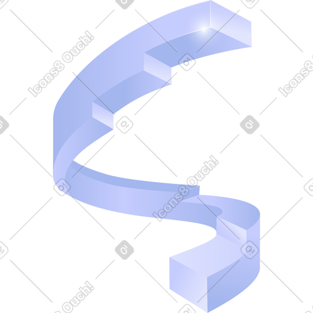 Иллюстрация Ribbon spiral twisted path concept for progress and future growth в стиле Quantum — скачать в форматах PNG, SVG