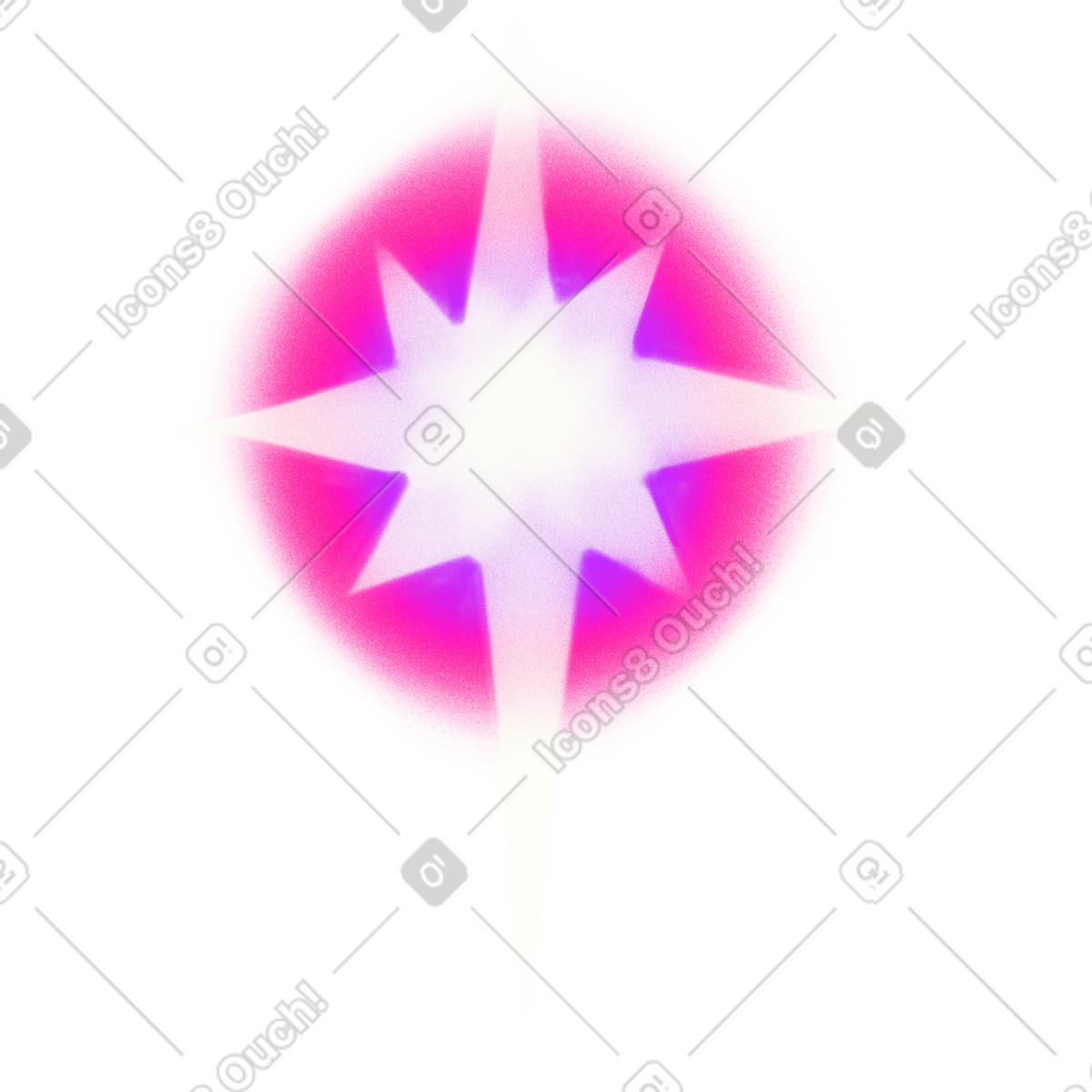 Illustration Big white northen star with pink halo dans le style Doodle à télécharger aux formats PNG, SVG