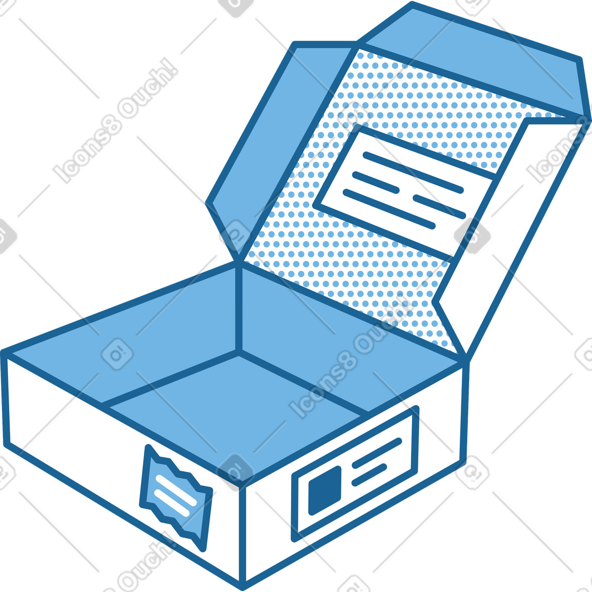 Kasten-Illustration im Natty-Stil als Download in PNG, SVG