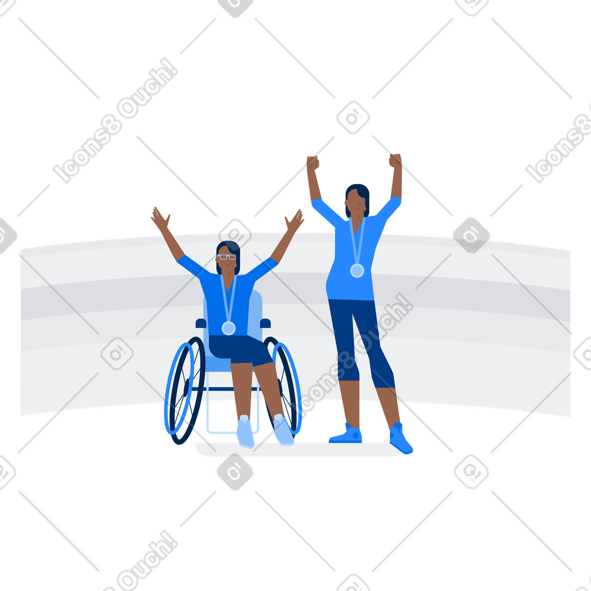 Paralympians illustration in Urban style download in PNG, SVG
