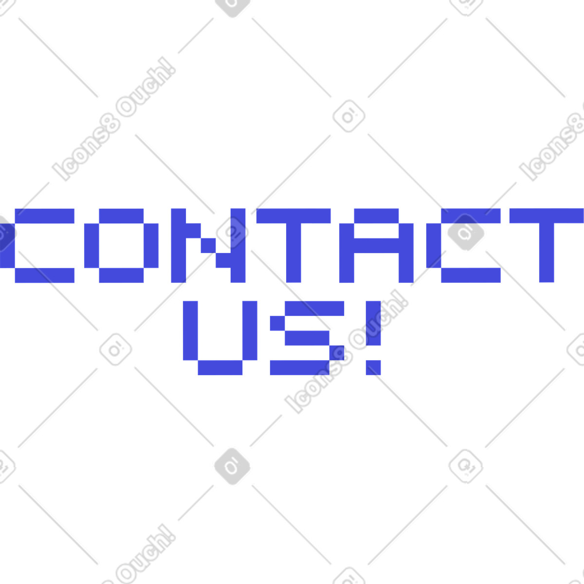 Lettering contact us text illustration in 8bit style download in PNG, SVG