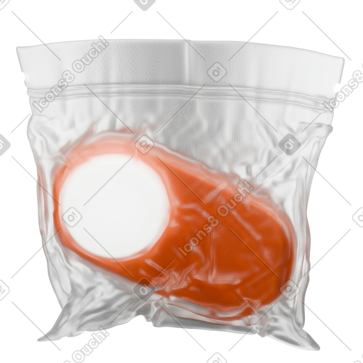 Toggle switch sealed in vacuum bag, product protection and packaging illustration 3D Wrap style download PNG, SVG