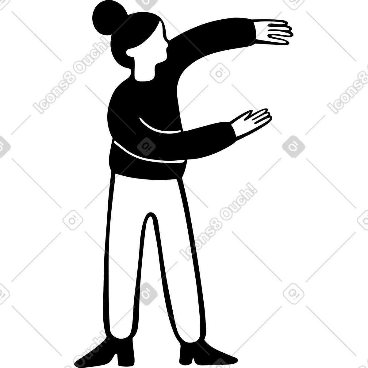 Frau-Illustration im Journal-Stil als Download in PNG, SVG