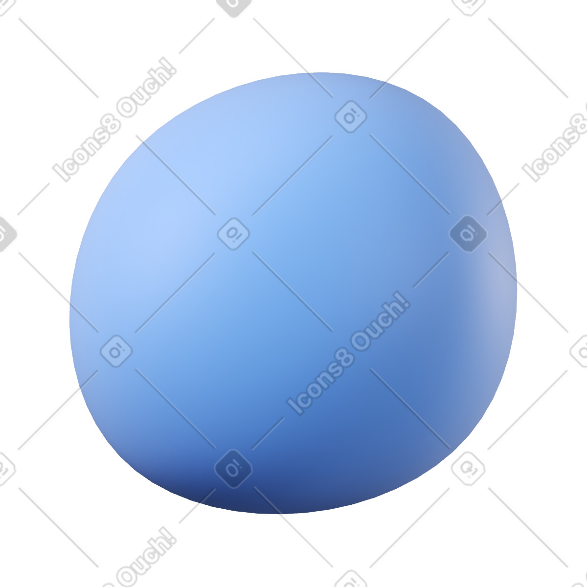 3D blue round shape illustration in Buddy style download in PNG, SVG