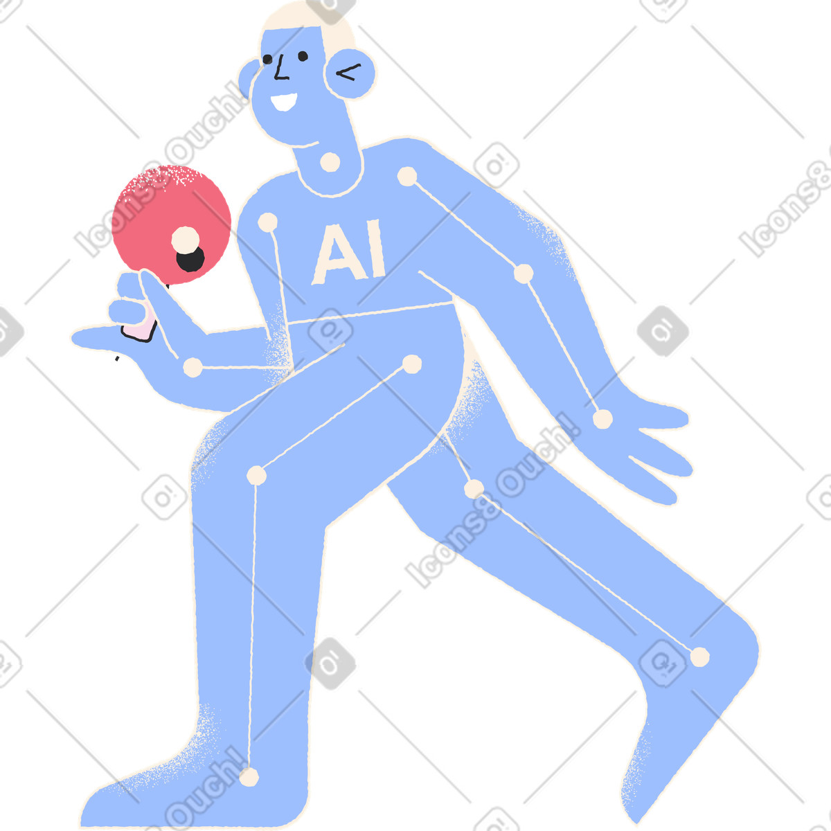 Ilustración Jugador de tenis mesa ai en estilo Pablo a descargar en PNG y SVG