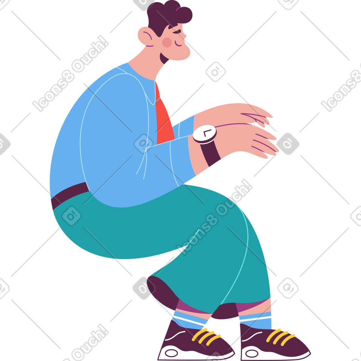 Mann-Illustration im Sammy-Stil als Download in PNG, SVG